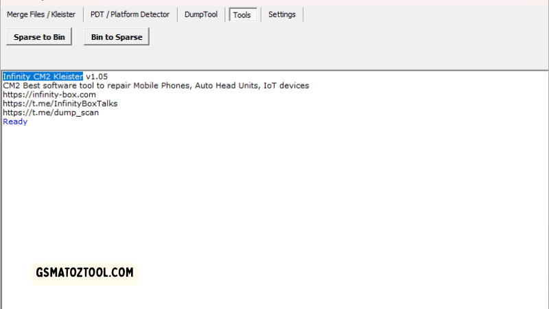 Infinity cm2 kleister tool free download (latest version) 5 Infinity cm2 kleister tool tools tab showing sparse to bin and bin to sparse converters.