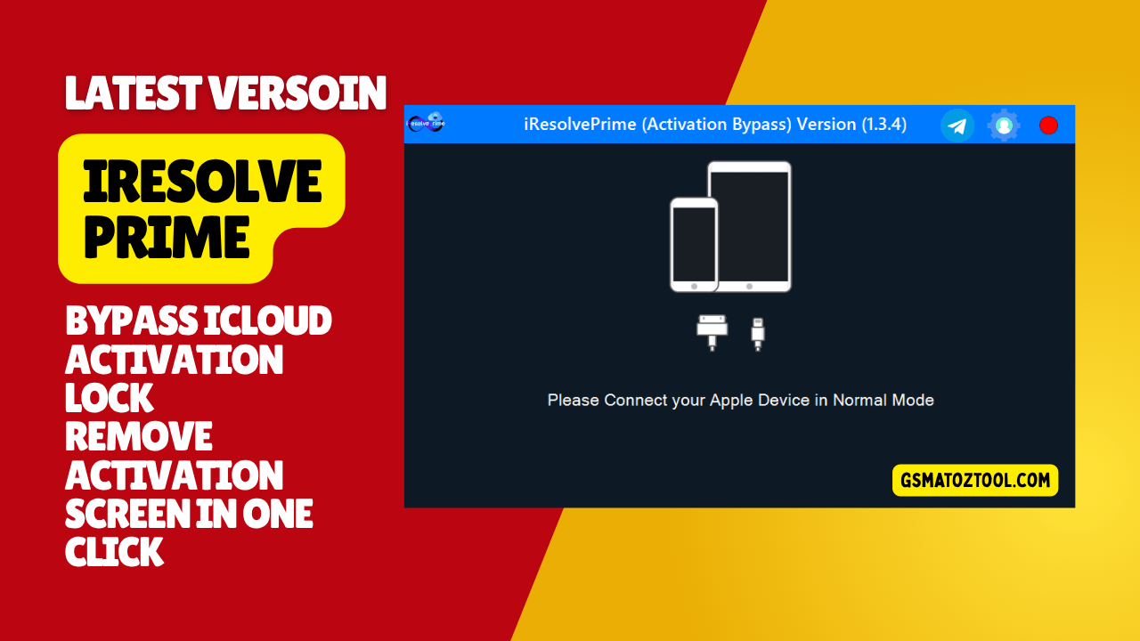 Iresolveprime bypass icloud activation lock remove activation screen in one click 1 A computer screen showing the iresolveprime software successfully bypassing the icloud activation lock on an iphone.