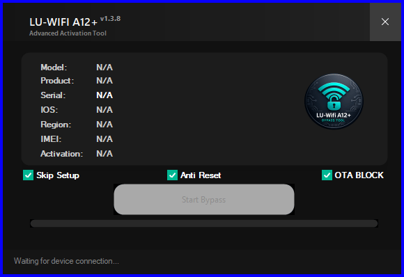 Lu-wifi a12+ tool free download ultimate activation bypass 2 Lu-wifi a12+ tool interface showing multiple mobile repair and unlocking features.