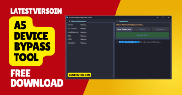 Free a5 device bypass tool interface showing one-click bypass option for iphone 4s ipad 2 and compatible devices