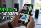 Green line on phone screen — thin vertical streak running from top to bottom on a smartphone display